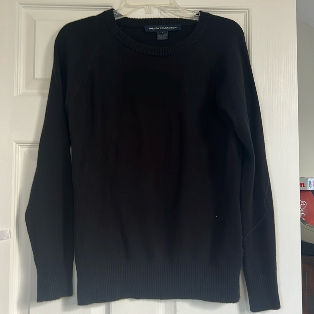 Like new! Large French Connection black crew neck sweater